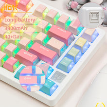 Load image into Gallery viewer, PinkBlue/Hot Swappable Mechanical Keyboard, Wireless TKL 75% RGB Customizable Backlit Gaming Keyboard
