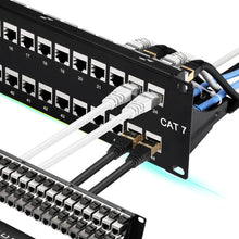 Load image into Gallery viewer, Patch Panel 48 Port Cat7 with Inline Keystone 10G Support