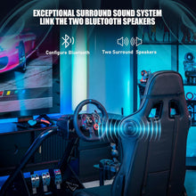 Load image into Gallery viewer, Black/Racing Simulator Cockpit with Seat and Bluetooth Speakers