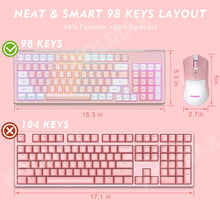 Load image into Gallery viewer, Pink Combo/ Wireless Gaming Keyboard and Mouse Combo