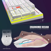 Load image into Gallery viewer, Wireless Gaming Keyboard and Mouse Combo/White