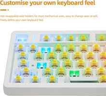 Load image into Gallery viewer, PinkBlue/Hot Swappable Mechanical Keyboard, Wireless TKL 75% RGB Customizable Backlit Gaming Keyboard