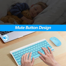 Load image into Gallery viewer, Blue/Wireless Keyboard and Mouse Combo/Compact Quiet Wireless Keyboard and Mouse Set 2.4G Ultra-Thin Sleek Design for Windows