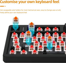 Load image into Gallery viewer, Black/Hot Swappable Mechanical Keyboard, Wireless TKL 75% RGB Customizable Backlit Gaming Keyboard