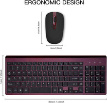 Load image into Gallery viewer, Wine Red/Wireless Keyboard and Mouse Combo