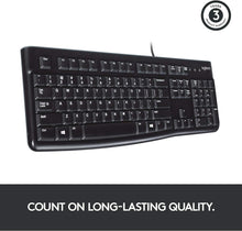 Load image into Gallery viewer, Logitech K120 Wired Keyboard for Windows/Black