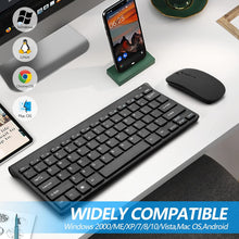 Load image into Gallery viewer, Black/Wireless Keyboard and Mouse Combo/Compact Quiet Wireless Keyboard and Mouse Set 2.4G Ultra-Thin Sleek Design for Windows