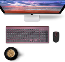 Load image into Gallery viewer, Wine Red/Wireless Keyboard and Mouse Combo