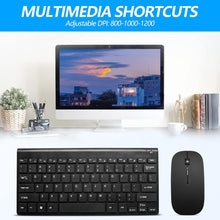 Load image into Gallery viewer, Black/Wireless Keyboard and Mouse Combo/Compact Quiet Wireless Keyboard and Mouse Set 2.4G Ultra-Thin Sleek Design for Windows