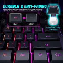 Load image into Gallery viewer, Black-Gaming Keyboard, 7-Color Rainbow LED Backlit