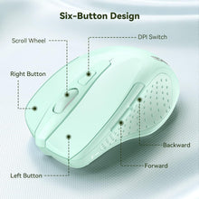 Load image into Gallery viewer, Wireless Mouse, 2.4G Ergonomic Optical Mouse/Green
