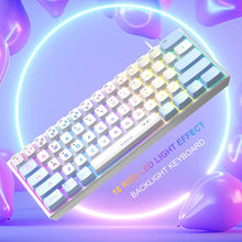 Load image into Gallery viewer, Blue White/Mini 60% Gaming Keyboard/Upgrade RGB Backlit 61 Key Ultra-Compact Keyboard