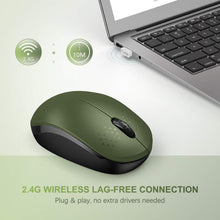 Load image into Gallery viewer, Wireless Mouse/ Green & Black