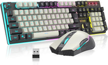 Load image into Gallery viewer, Wireless Gaming Keyboard and Mouse Combo/White-Gray