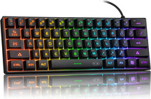 Load image into Gallery viewer, Black/Mini 60% Gaming Keyboard/Upgrade RGB Backlit 61 Key Ultra-Compact Keyboard