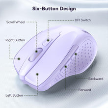 Load image into Gallery viewer, Wireless Mouse, 2.4G Ergonomic Optical Mouse/Lavender