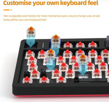 Load image into Gallery viewer, Black Red/Hot Swappable Mechanical Keyboard, Wireless TKL 75% RGB Customizable Backlit Gaming Keyboard