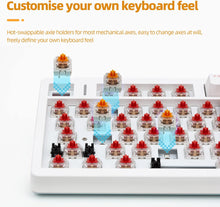 Load image into Gallery viewer, White Blue/Hot Swappable Mechanical Keyboard, Wireless TKL 75% RGB Customizable Backlit Gaming Keyboard