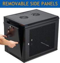Load image into Gallery viewer, 9U Wall Mount Server Cabinet Network Rack Vented Enclosure Locking Door