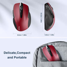 Load image into Gallery viewer, Wireless Mouse, 2.4G Ergonomic Optical Mouse/Red