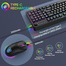 Load image into Gallery viewer, Black/ Wireless Gaming Keyboard and Mouse Combo