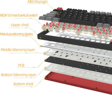 Load image into Gallery viewer, Black Red/Hot Swappable Mechanical Keyboard, Wireless TKL 75% RGB Customizable Backlit Gaming Keyboard