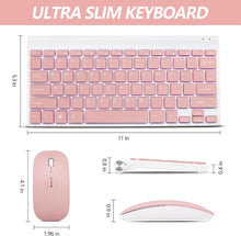 Load image into Gallery viewer, Pink/Wireless Keyboard and Mouse Combo/Compact Quiet Wireless Keyboard and Mouse Set 2.4G Ultra-Thin Sleek Design for Windows
