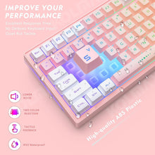 Load image into Gallery viewer, Pink/ Wireless Gaming Keyboard