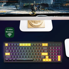 Load image into Gallery viewer, Yellow Combo/ Wireless Gaming Keyboard and Mouse Combo