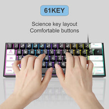 Load image into Gallery viewer, White Black/Mini 60% Gaming Keyboard/Upgrade RGB Backlit 61 Key Ultra-Compact Keyboard