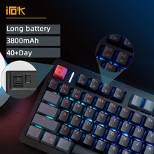 Load image into Gallery viewer, Black Red/Hot Swappable Mechanical Keyboard, Wireless TKL 75% RGB Customizable Backlit Gaming Keyboard