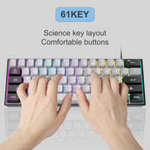 Load image into Gallery viewer, Black Grey A/Mini 60% Gaming Keyboard/Upgrade RGB Backlit 61 Key Ultra-Compact Keyboard