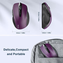 Load image into Gallery viewer, Wireless Mouse, 2.4G Ergonomic Optical Mouse/Purple