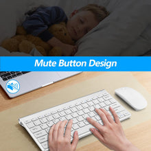 Load image into Gallery viewer, Silver White/Wireless Keyboard and Mouse Combo/Compact Quiet Wireless Keyboard and Mouse Set 2.4G Ultra-Thin Sleek Design for Windows
