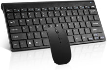 Load image into Gallery viewer, Black/Wireless Keyboard and Mouse Combo/Compact Quiet Wireless Keyboard and Mouse Set 2.4G Ultra-Thin Sleek Design for Windows