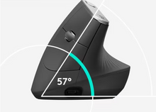 Load image into Gallery viewer, Logitech MX Vertical Wireless Mouse - Ergonomic Design Reduces Muscle Strain, Rechargeable, Graphite - Optical - Cable/Wireless - Bluetooth/Radio
