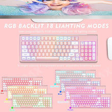 Load image into Gallery viewer, Pink/ Wireless Gaming Keyboard