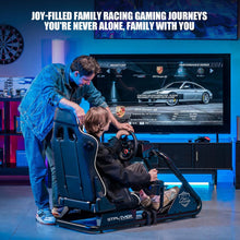 Load image into Gallery viewer, White/Racing Simulator Cockpit with Seat and Bluetooth Speakers