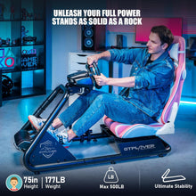 Load image into Gallery viewer, Pink/Racing Simulator Cockpit with Seat and Bluetooth Speakers