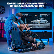 Load image into Gallery viewer, Black/Racing Simulator Cockpit with Seat and Bluetooth Speakers