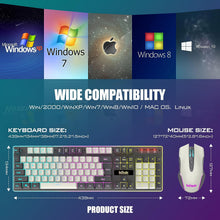 Load image into Gallery viewer, Wireless Gaming Keyboard and Mouse Combo/White-Gray