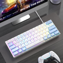 Load image into Gallery viewer, Blue White/Mini 60% Gaming Keyboard/Upgrade RGB Backlit 61 Key Ultra-Compact Keyboard
