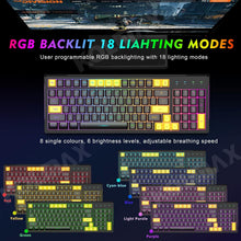 Load image into Gallery viewer, Yellow Combo/ Wireless Gaming Keyboard and Mouse Combo