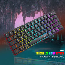 Load image into Gallery viewer, Black/Mini 60% Gaming Keyboard/Upgrade RGB Backlit 61 Key Ultra-Compact Keyboard