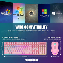 Load image into Gallery viewer, Wireless Gaming Keyboard and Mouse Combo/Pink