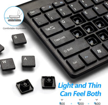 Load image into Gallery viewer, Black/Wireless Keyboard and Mouse Combo/Compact Quiet Wireless Keyboard and Mouse Set 2.4G Ultra-Thin Sleek Design for Windows
