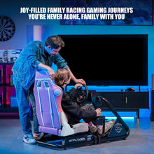 Load image into Gallery viewer, Pink/Racing Simulator Cockpit with Seat and Bluetooth Speakers