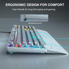Load image into Gallery viewer, White Blue Switches/Typewriter Style Mechanical Gaming Keyboard Blue Switches