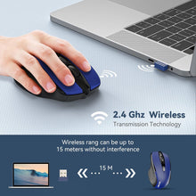 Load image into Gallery viewer, Wireless Mouse, 2.4G Ergonomic Optical Mouse/Blue