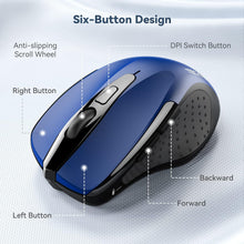 Load image into Gallery viewer, Wireless Mouse, 2.4G Ergonomic Optical Mouse/Blue